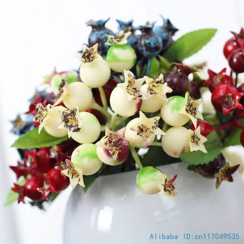 1 PCS Beautiful Artificial Plastic small Pomegranate Bush Berry Bouquet Home Decoration F350