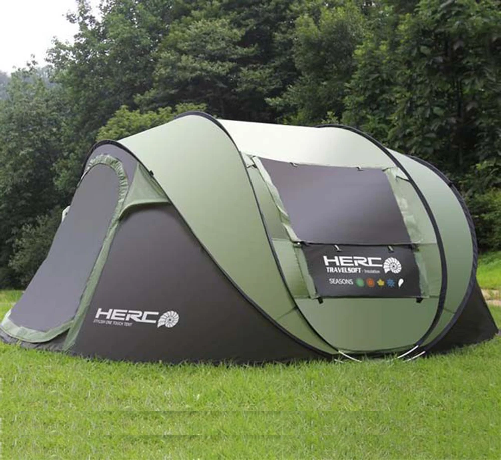 Fully Automatic Waterproof Ultralarge Tent for 4-5 Person, Pop Up, Self-Driving, Tour, Camping, Beach, Party, Barraca