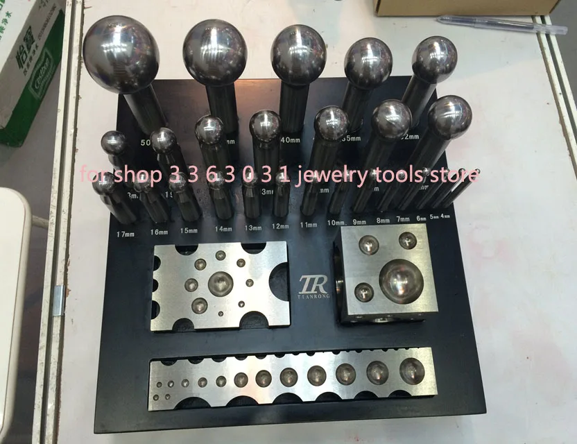 26pcs Jewelry Punch Set  Big Size Pcnches and Block for Jewelry Making Silver Gold Plate FORMING TOOLS