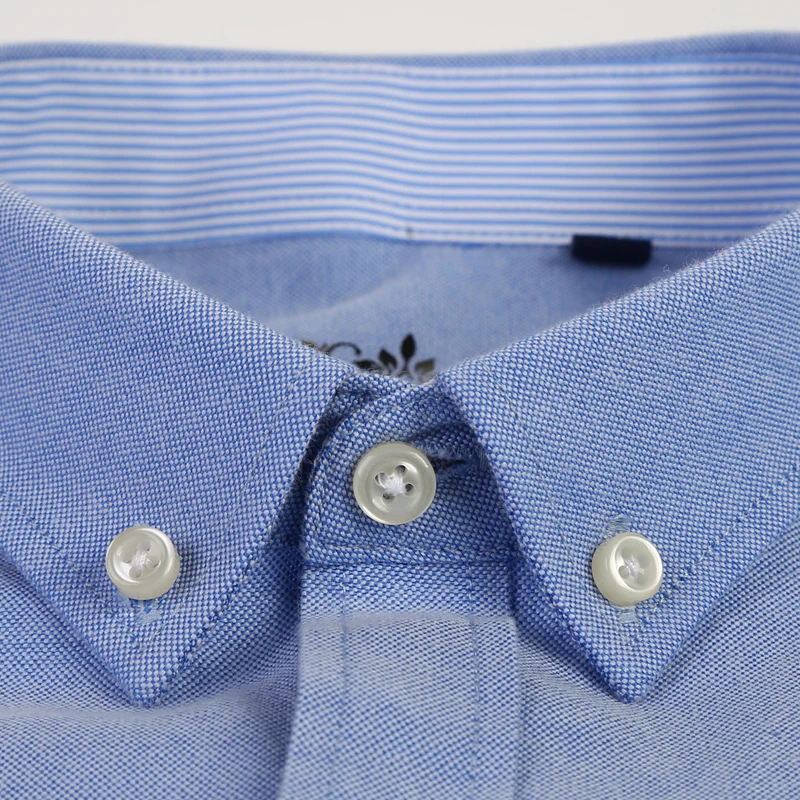 New Spring Autumn Oxford Mens shirts long sleeve Cotton casual shirt solid plaid camisa 5XL 6XL Big size camisa social masculina