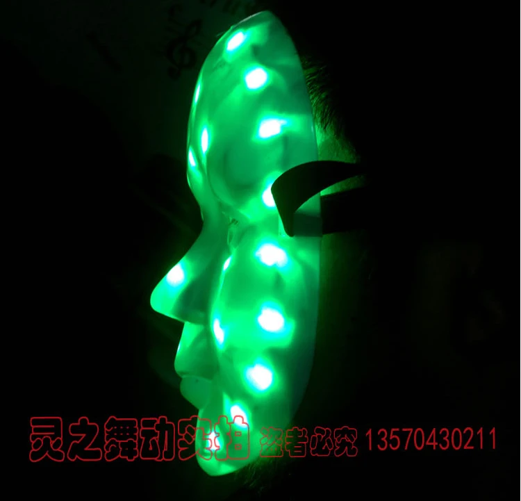 Free Shipping LED Lighting Mask For DJ Mask Party Halloween Birthday LED Masks For Stage Show High Quality