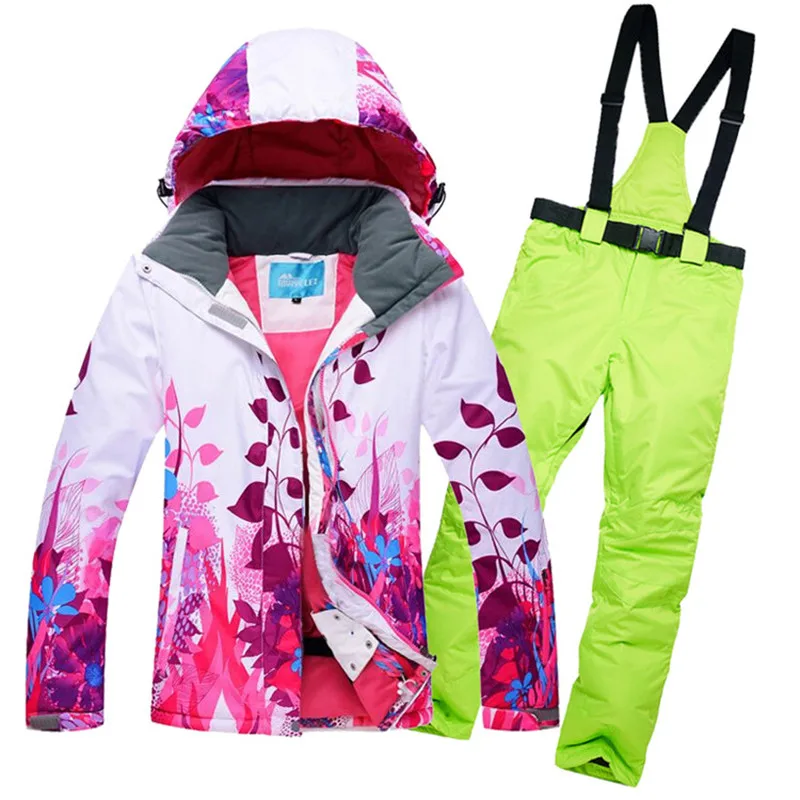 10K Ski Suit Winter Women Thick Warm Skiing Snowboarding Jacket Pants Set Waterproof Windproof Snow Costumes Outdoor Wear