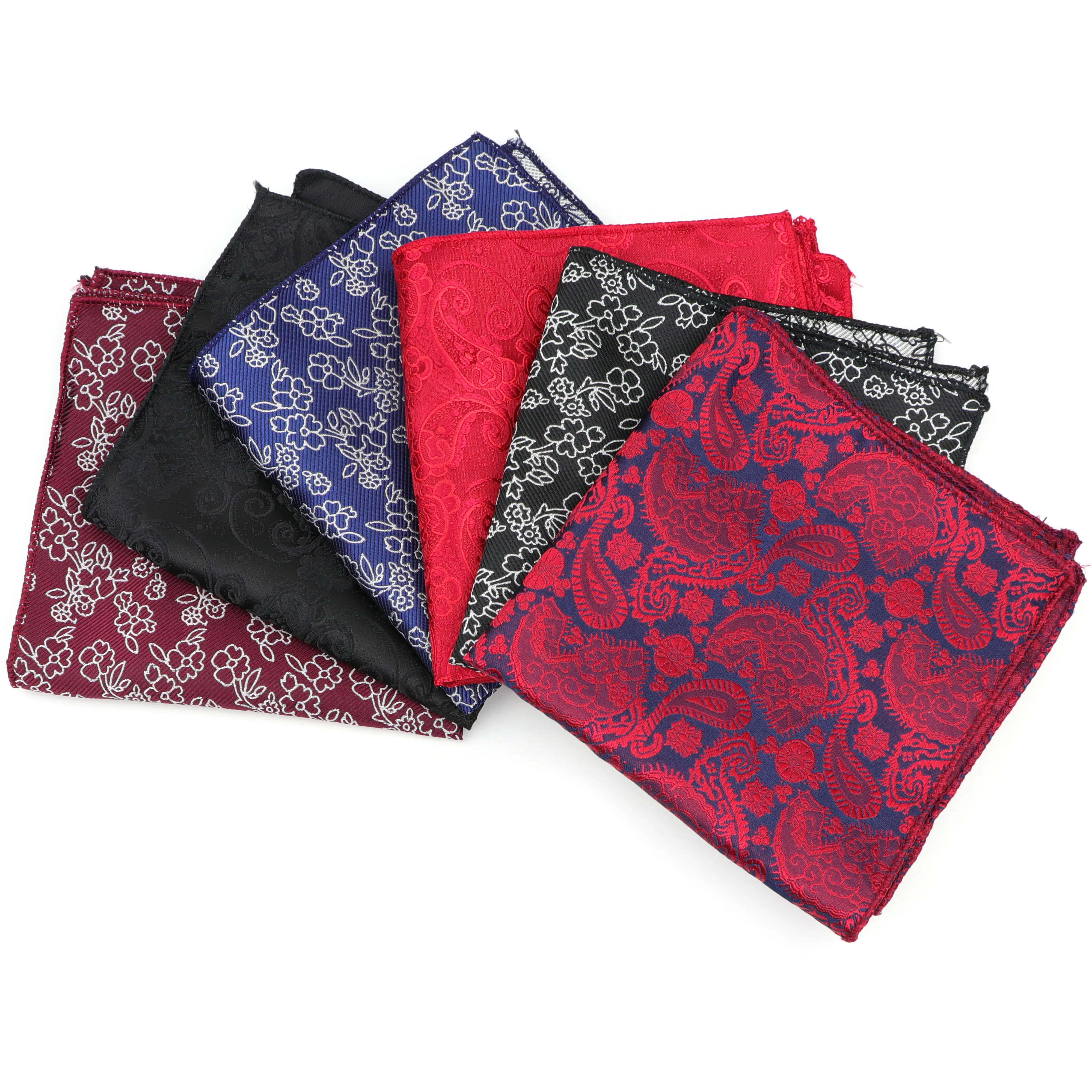 

Men's Polyester Handkerchief Hanky Man Paisley Floral Jacquard Woven Pocket Square 23*23cm For Business Wedding Party