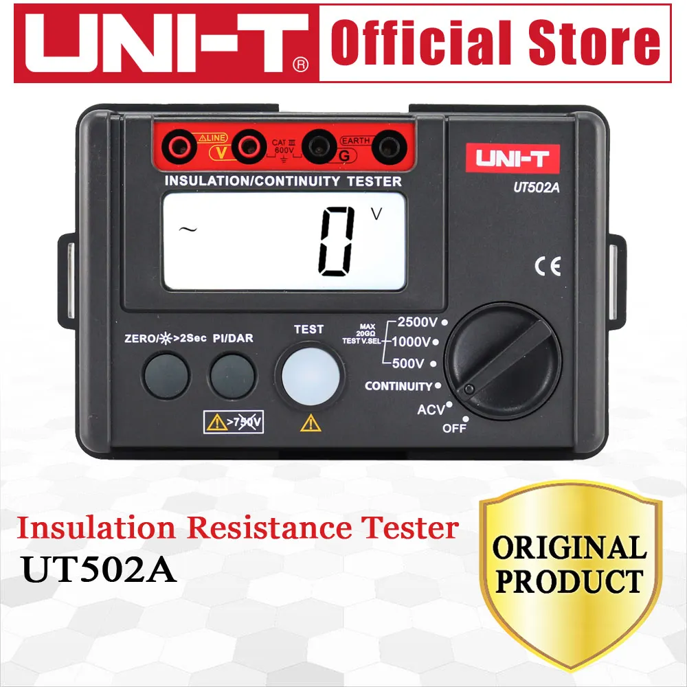 UNI-T UT502A 2500V Digital Insulation Resistance Meter Tester ohmmeter Highly Voltmeter Continuity Tester With LCD Backlight