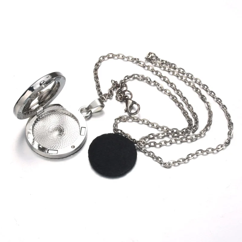 Tree Of Life Aroma Box Necklace Magnetic Stainless Steel Aromatherapy Essential Oil Diffuser Perfume Box Locket Pendant Jewelry