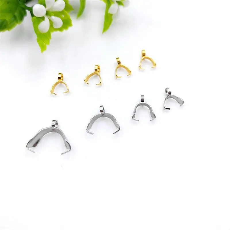 100pcs 316L Stainless Steel Ellipse Buckle Pendant Connectors for Necklace Earring DIY Jewelry Finding