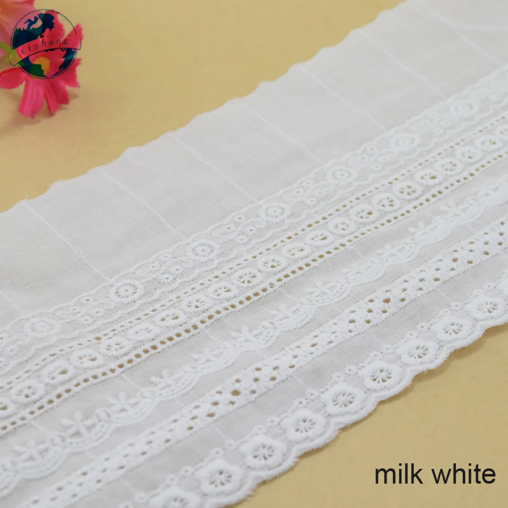 11cm Width 100% Cotton Embroid lace fabric Sewing Dress Ribbon Trim DIY Garment Accessories Womens dresses Lace for crafts#3314