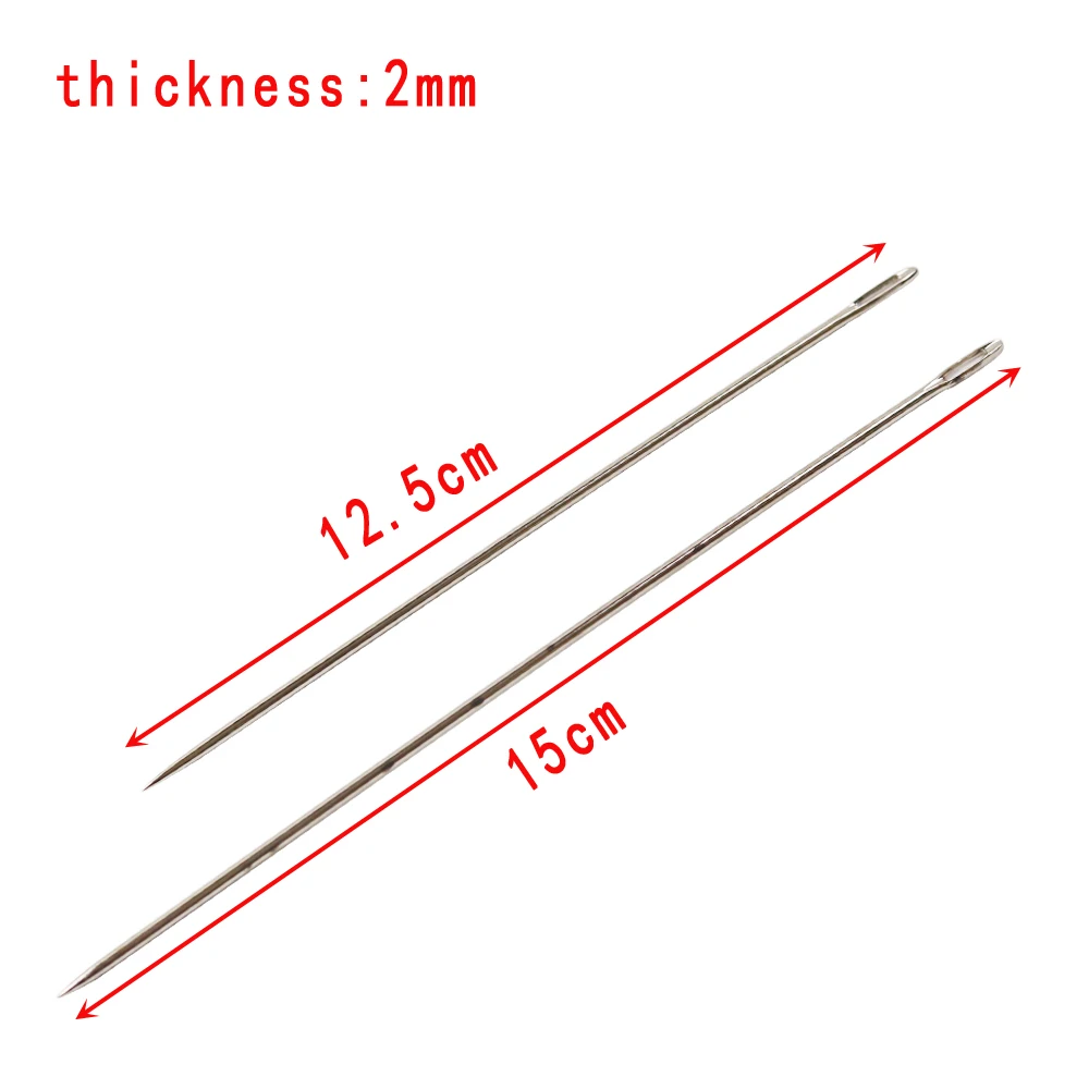 15 centimetri/12.5 centimetri 2Pcs Grande Formato di Grandi Dimensioni Lungo Ago In Acciaio Grandi Fori di Cucito Ago Casa Cucito A Mano strumenti