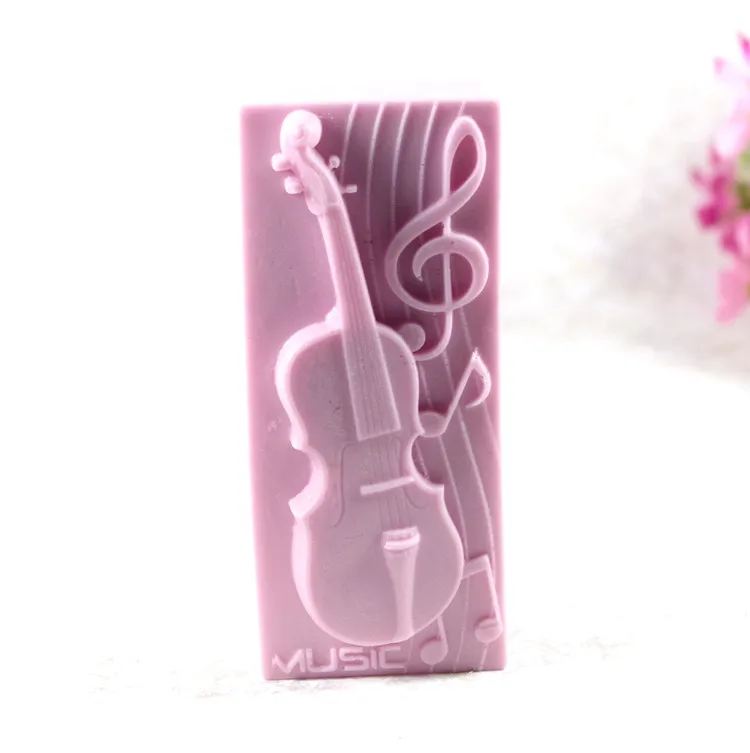 violin Mold S486 Craft Art Silicone 3D Soap Mold Craft Molds DIY Handmade Candle Molds