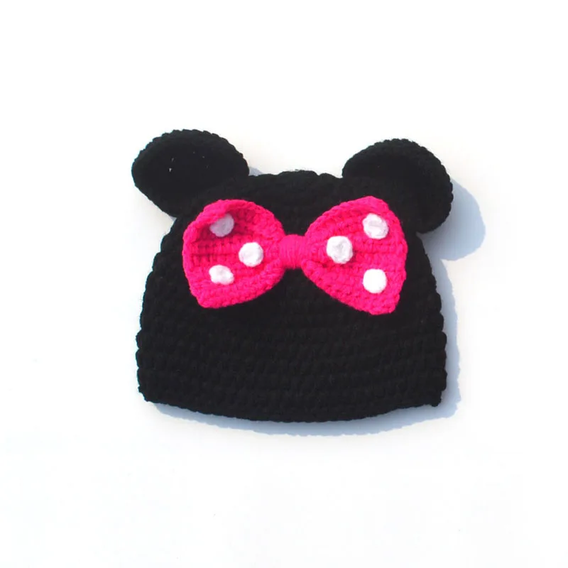 Newborn Minnie Crochet Outfit Baby Knitted Beanie & Skirts Set Toddler Photography Props Baby Girl Gift H283