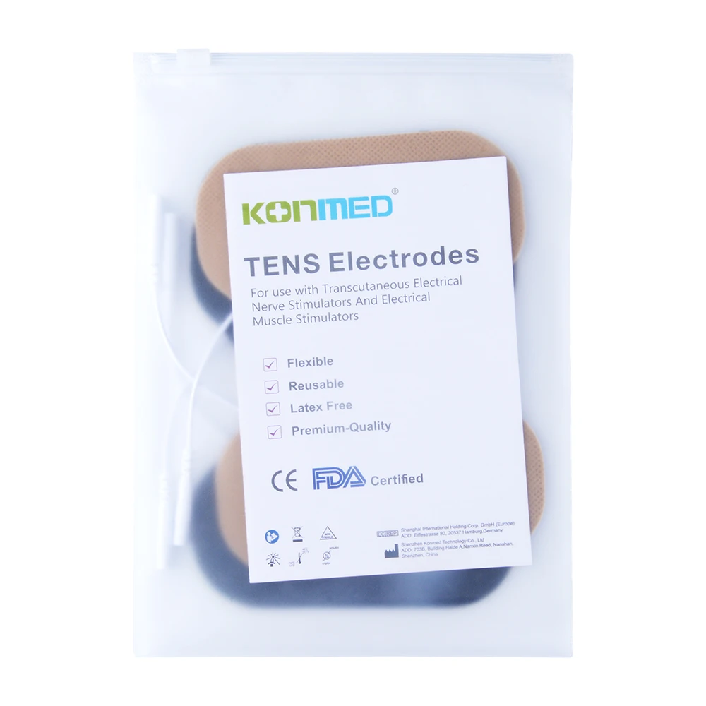 4 ชิ้นเปลี่ยน TENS หน่วย Electrodes Pads ขนาดใหญ่ขั้วไฟฟ้าปลั๊ก 2.0mm สำหรับ TENS/EMS เครื่องกลับปวดเอว