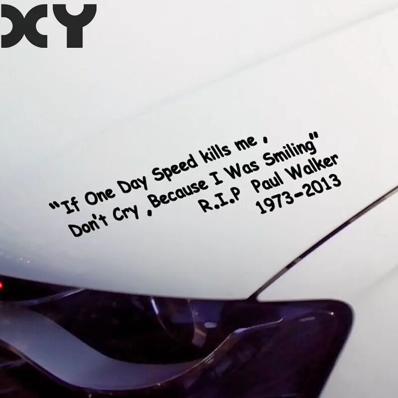 سريع وغاضب بول ووكر ملصقات السيارات للدراجات النارية وهلم جرا انخفاض الشحن