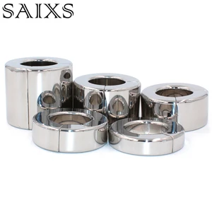 قفل مغناطيسي معدن كيس الصفن قلادة الكرة نقالة الخصية الوزن الديك الدائري القضيب ضبط النفس الفولاذ المقاوم للصدأ ألعاب الجنس للرجال أعلى 6 مبيعات لخاتم القضيب المغناطيسي - No2