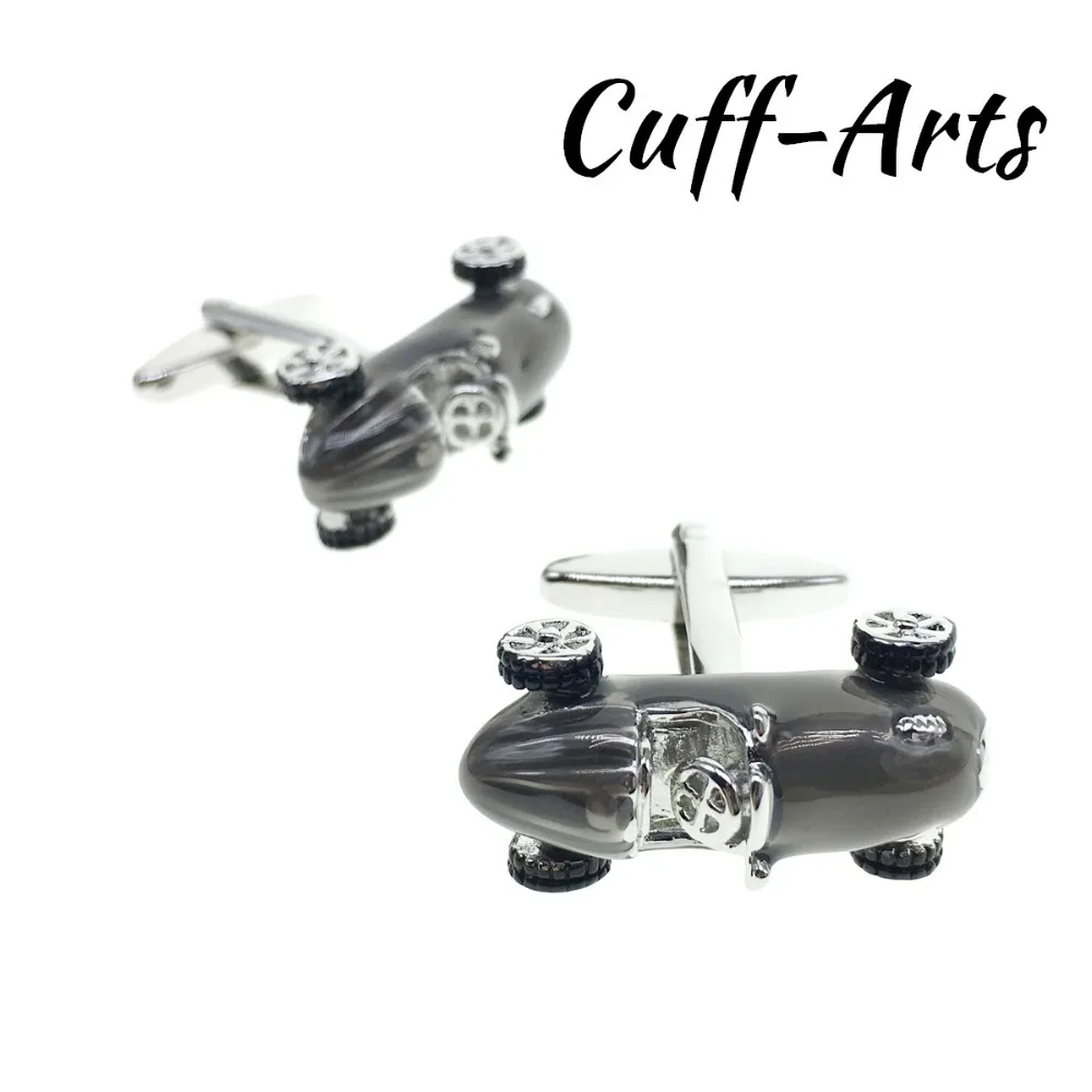 Cufflinks For Mens Retro Style Metallic Silver Motor Racing Car Cufflinks Gift For Men by Cuffarts C10120