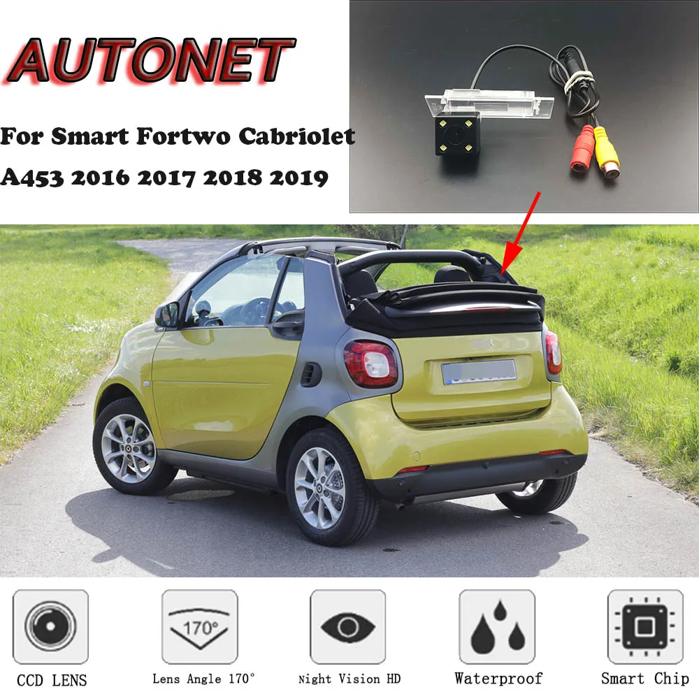 

Резервная камера заднего вида AUTONET для Smart Fortwo Cabriolet A453 2016 2017 2018 2019, оригинальная камера с отверстием/номерным знаком