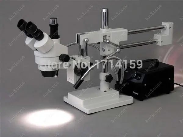 Microscope Illuminator-AmScope Supplies150W Dual Goose-Neck Fiber Optic Illuminator (Black)