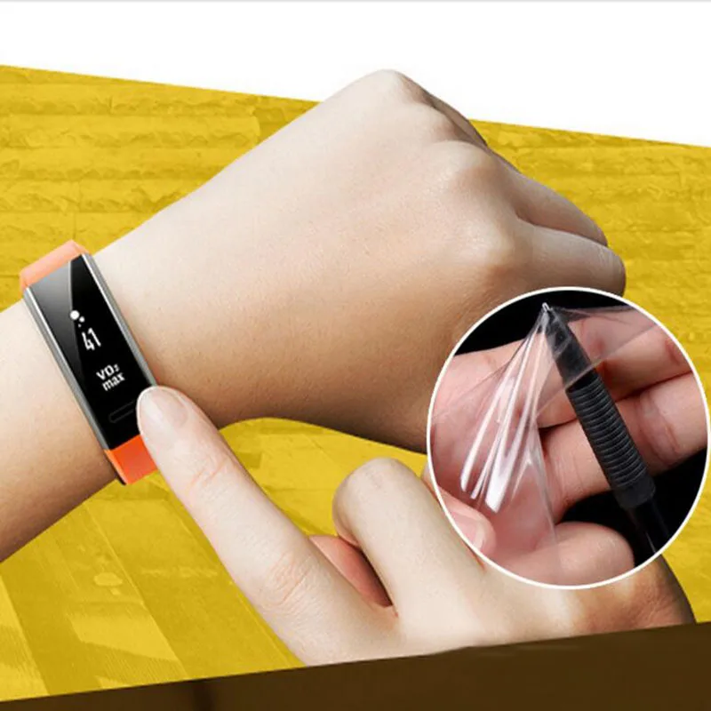 Мягкая прозрачная защитная пленка из ТПУ для браслета Huawei Band 2 /Band2 Pro B19 B29 Eris Sport GPS, защитная пленка на весь экран, 2 шт.