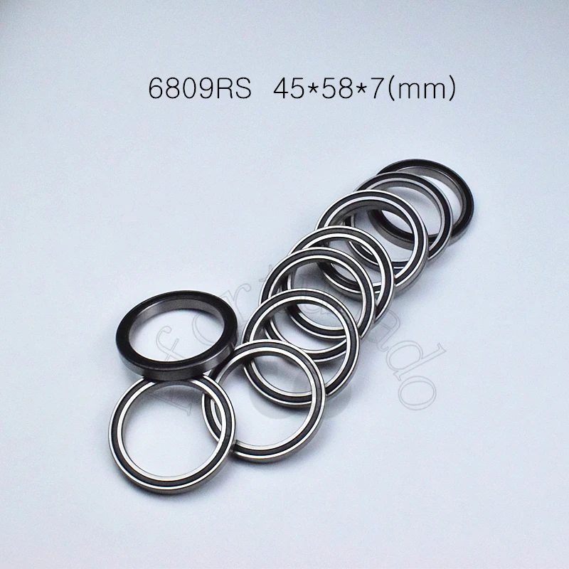 

6809RS 45*58*7(mm) 10pieces bearing ABEC-5 6809 6809RS chrome steel rubber sealed bearing Thin wall bearings