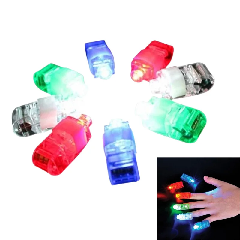 

8 Color LED Laser Finger Ring Lights Beam Torch Party AN88
