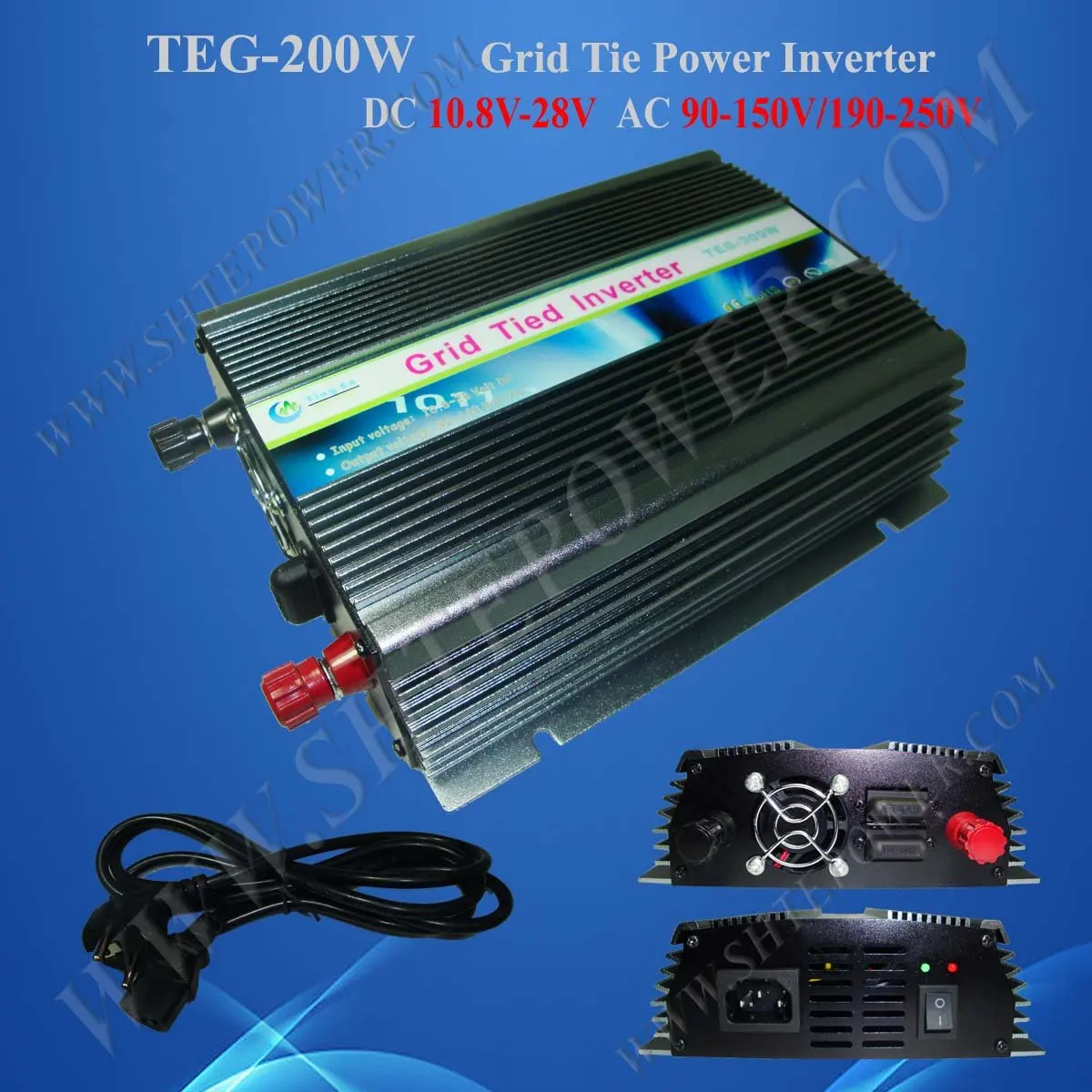 200w Grid Tie Inverter for Solar Panel, Solar Power Invertor, DC 12v/24v to AC 190v~250v