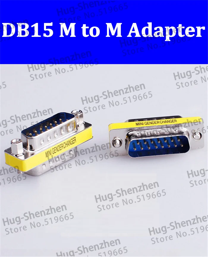 

Wholesale 100pcs/lot 15 pin VGA male to male connector ,DB15 VGA connector adapter Free shipping