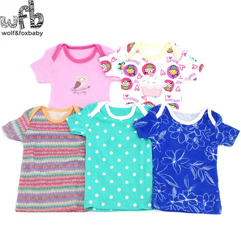 Wobfaobxylf 5pcs/pack Short-Sleeved T-shirt for 0-24months Newborn Baby Boys Girls