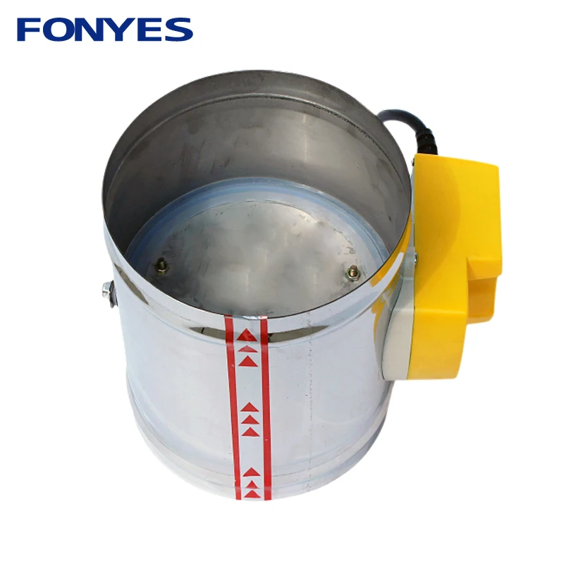 125mm motorized stainless steel air damper valve duct adjustable electric air volume regulating check valve three position 220V