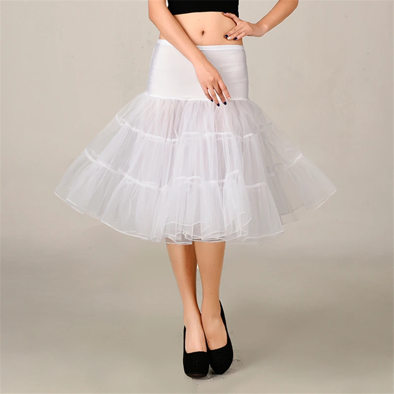 2024 Spring Cosplay Petticoat Woman Underskirt 65CM Length Knee Short For Wedding Petticoat 3 Layers Puffy Organza Evening Tutu