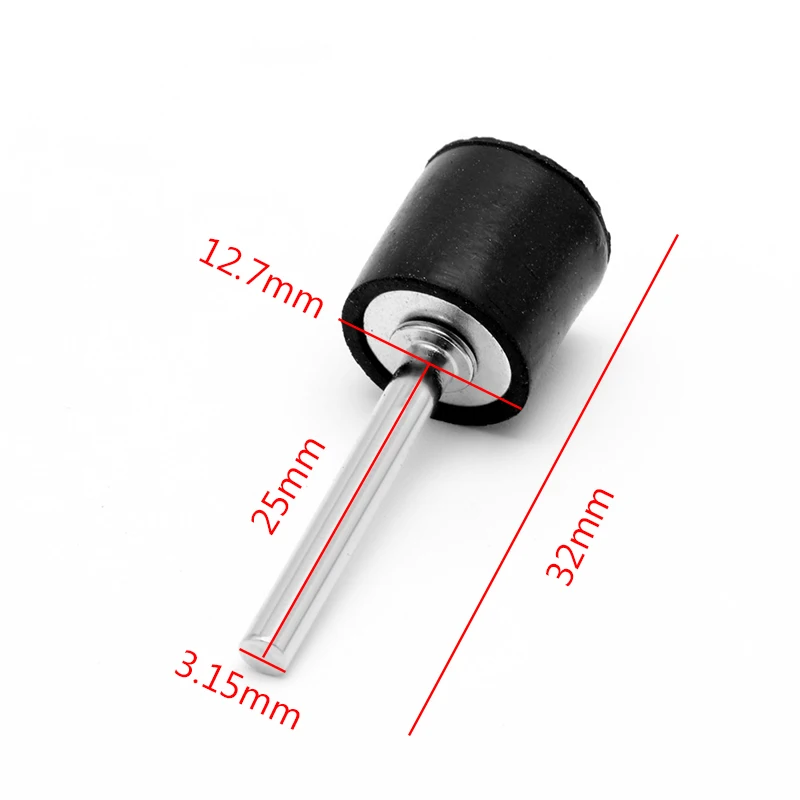 Mandriles de goma de tambor de 1/8 ", vástago de ajuste, manga de lijado, herramienta rotativa Dremel de 1/2", 10 Uds.