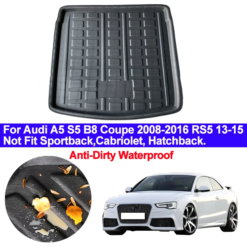 Car Rear Trunk Mat Cargo Tray Boot Liner Carpet Protector Floor For Audi A5 S5 B8 Coupe 2008 2009 2010 - 2016 RS5 2013 2014 2015