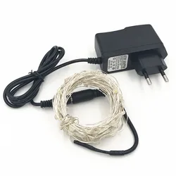 LED String Light 10m 100leds Silver Wire Fairy Lights With 12V 1A Power Adapter Christmas New Year Wedding Decoration Lights