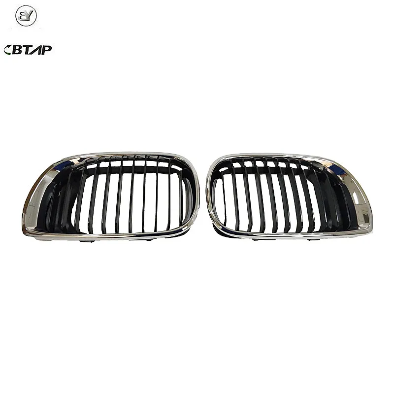 BTAP Right & Left Upper Grille Chrome & Black For BMW E46 3-Series 320i 325i 325Xi 330i 330Xi 1998-2005 51137030545 51137030546