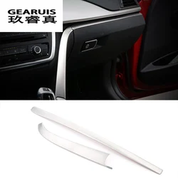 Car styling interior Copilot Glove box handle decoration cover trim stainless steel Stickers For BMW 3 series F30 F34 LHD