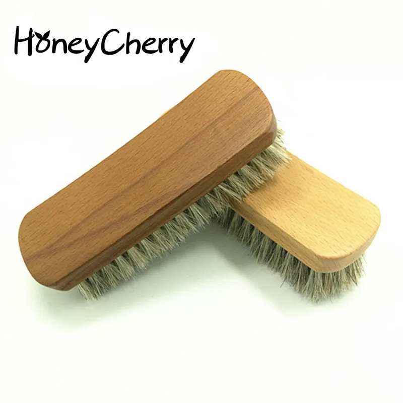 The Hair Brush Polished Shoes Clogs Beech Oil Fur Leather With Soft Scrub Horse Hair Shoes Brush