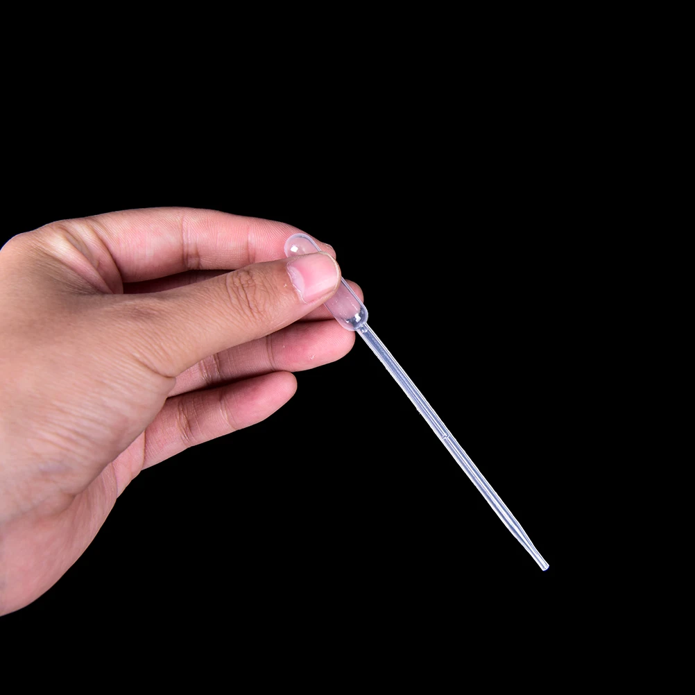 100PCS 0.2/0.5/1/2/3ML Transparent Pipettes Disposable Safe Plastic Eye Dropper Transfer Graduated Pipettes for Lab Experiment