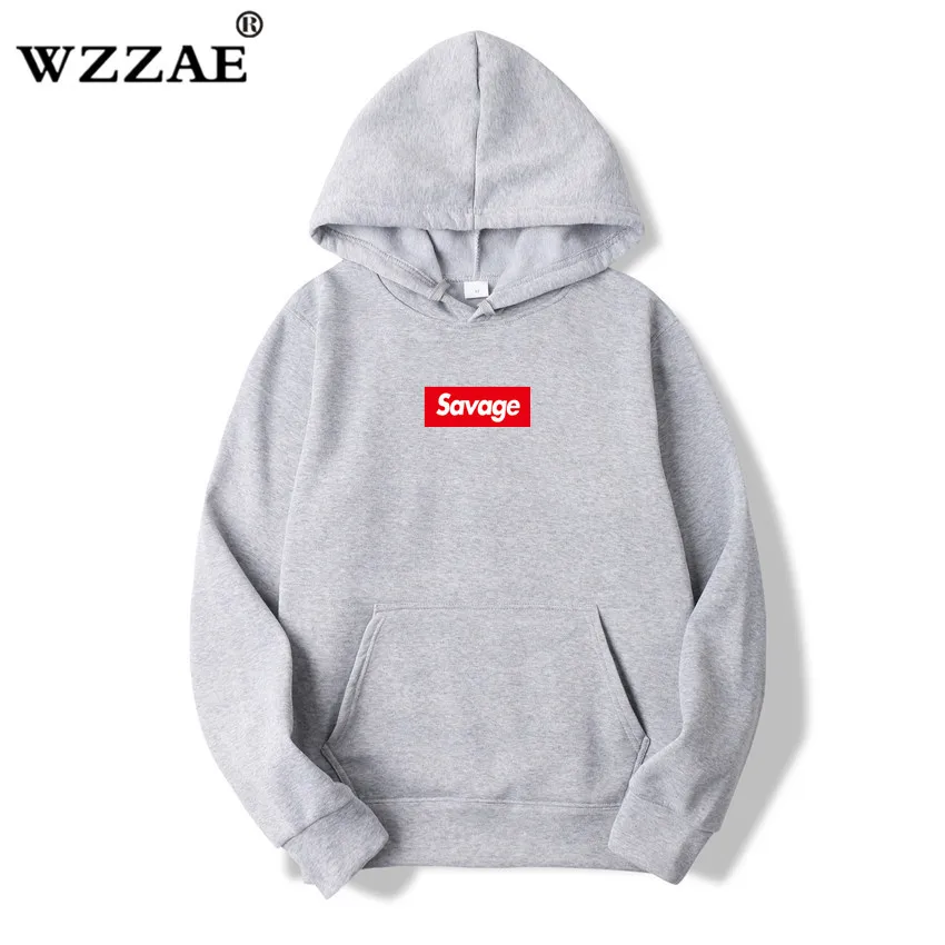 WZZAE 2024 New Mens Hoodies Savage Hoodies Parody No Heart X Savage Mode Slaughter Gang ATL Cotton Long Sleeved Hoodies Suprem