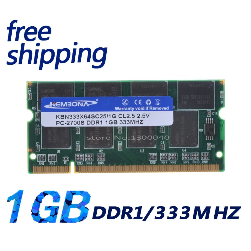 

KEMBONA Ram ddr1 1gb 333 sodimm pc2700 200pin CL2.5 compatible with ALL for laptop and Notebook