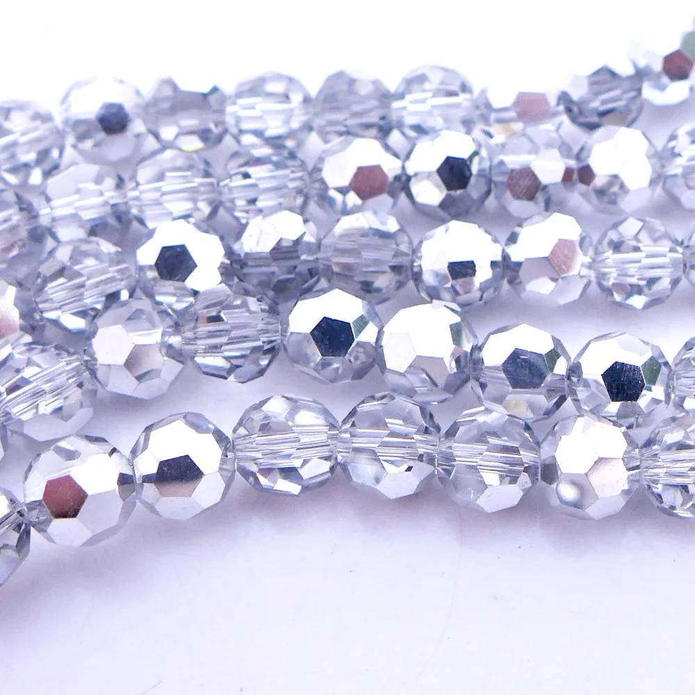 wholesale 6/8/10/12mm Crystal 5000 Round faced Beads Top Quality Free shipping white plated colors-3