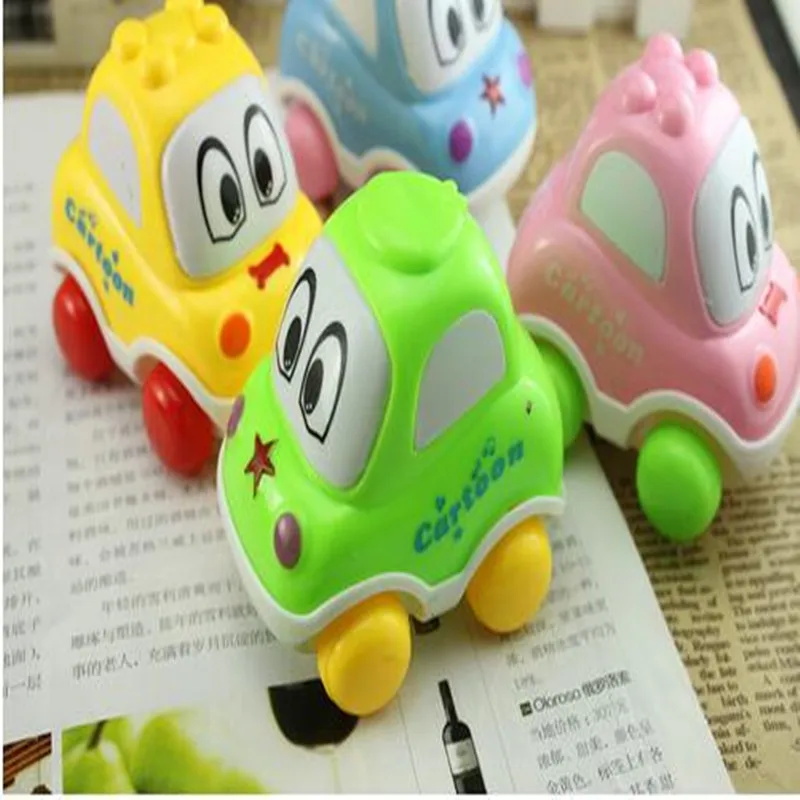 1PCS Educational Latex Lovely Animal Car Taxi Toy Baby Q Edition Cartoon Voice BB Car Toy For Baby Kids Bath Toy