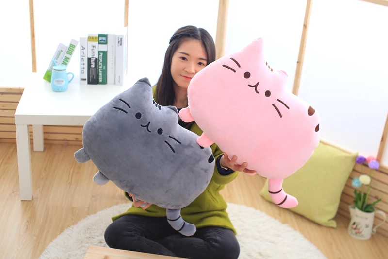 Kawaii Cat Pillow With PP Cotton inside Biscuits Kids Toys Doll Plush Baby Toys Big Cushion Cover Peluche Gift for friends kids