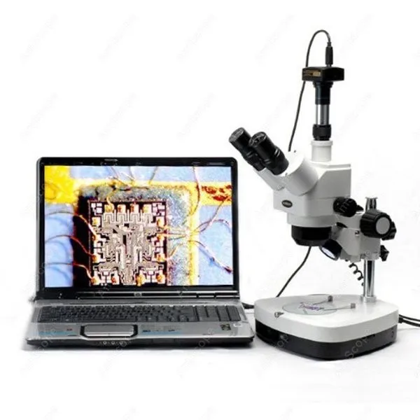 Stereo Microscope Dual Halogen--AmScope Supplies 10X-80X Stereo Zoom Microscope Dual Halogen + 10MP Digital Camera