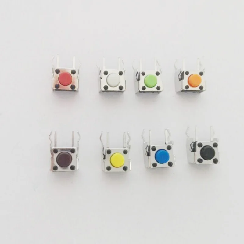 200pcs/lot 6*6*5mm Tactile Push Button Tact Switches with Stand 6x6mm Colorful