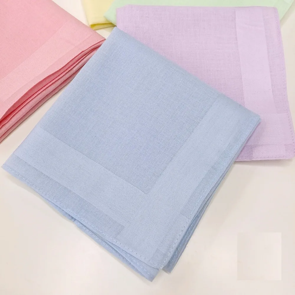 10pcs/lot satin cotton handkerchief, men\'s and women\'s candy color single pigmented handkerchief  square scarf 40cm