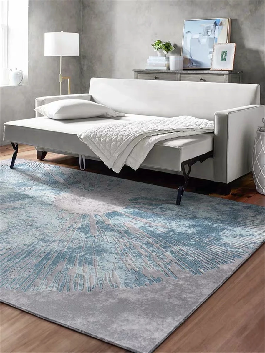 Nordic Style Blue Sun Thicken Acrylic HandTufted Carpet, Luxury Thick Carpet, Customized OK