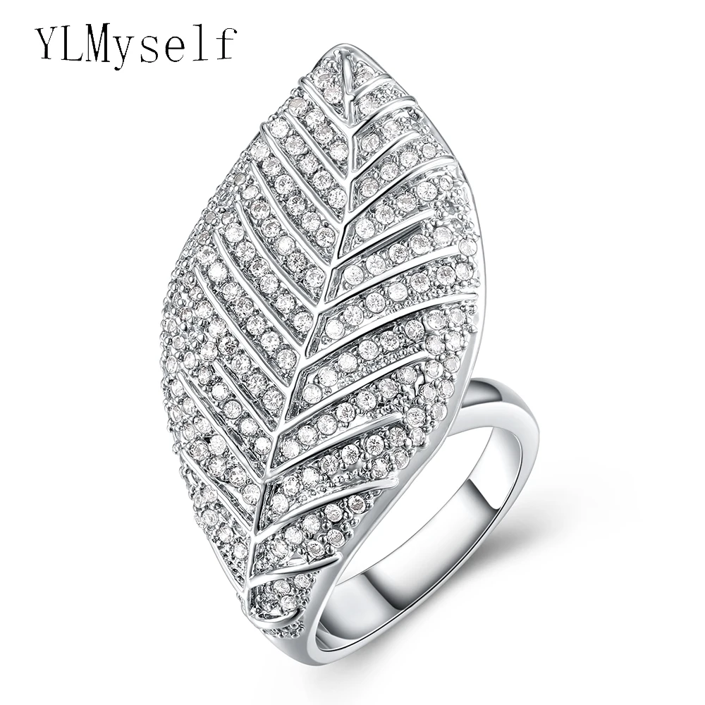 

YLMyself Big Leaf Design Ring, Gold-Color, Trendy Fashion Jewelry for Women, Large Party Rings, Designer Collection