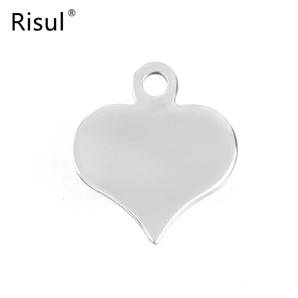 

Risul Mini Heart 25mm Charm Outer Hole 3mm Pendant Women Diy Jewerly making parts Mirror Polish stainless steel wholesale 50pcs