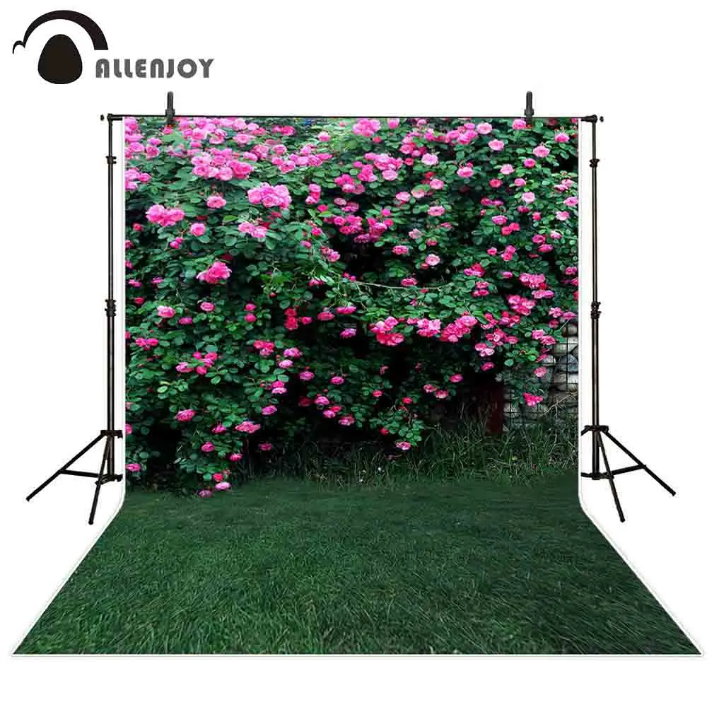 Allenjoy photography backdrop bloom bright flower garden bush spring nature wedding computer Printing Background photo studio