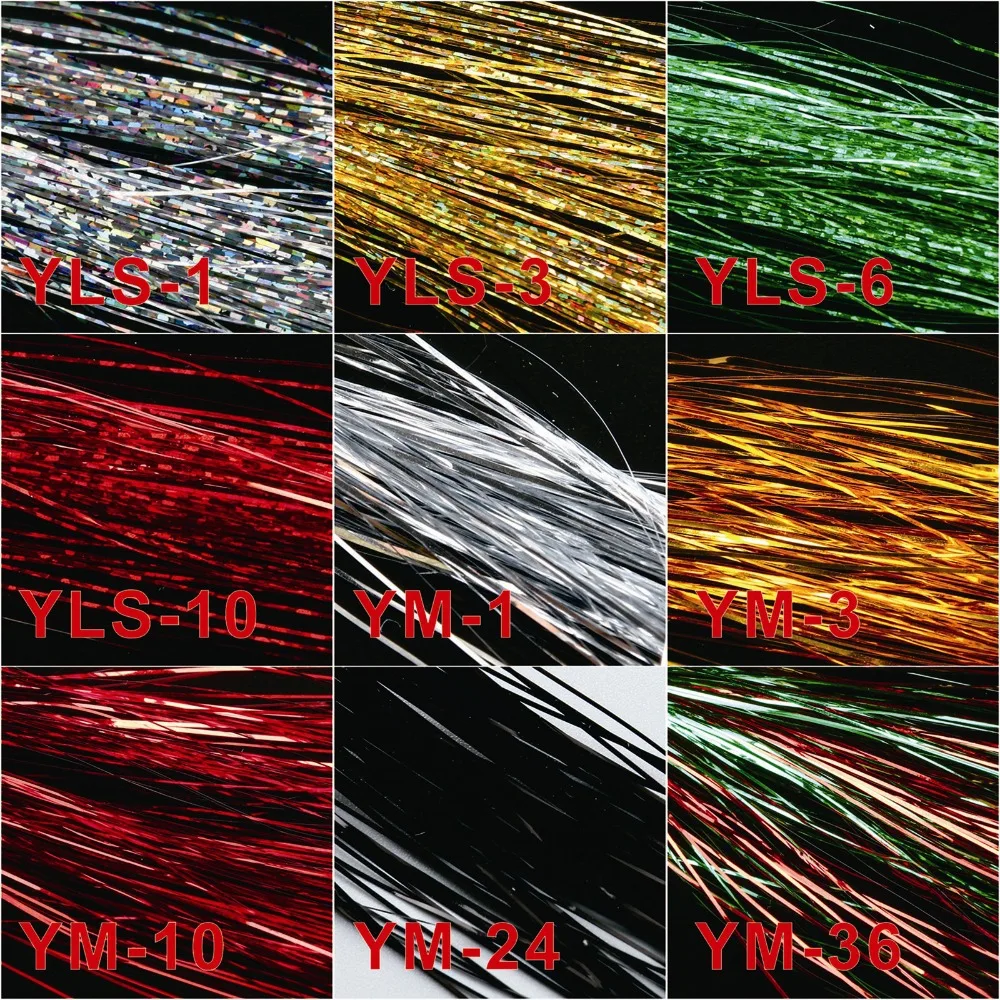 Maximumcatch 4 pack Fly Tying Yarn Holographic Flashabou 1/69'' Width Fly Fishing Tying Material