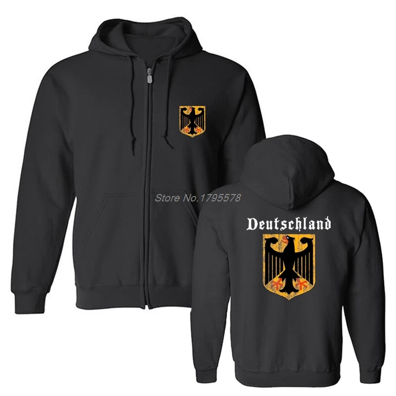 Deutschland Flagge Crest Deutschland Adler Socceres Fußballer Hoodie Männer Baumwolle Fleece Männer Sweatshirts Jacken Tops