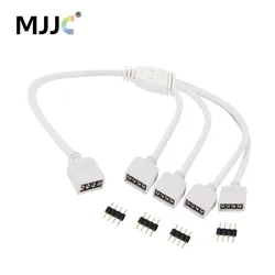 Strip Accessories 1 to 2 3 4 Ways Output 4 Pin 10MM Female Connector Splitter RGB LED Strips Extension Cable for 5050 LED Strips